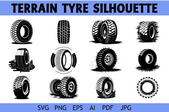Download Terrain Tyre Silhouette Design Bundle - Tyre Collection