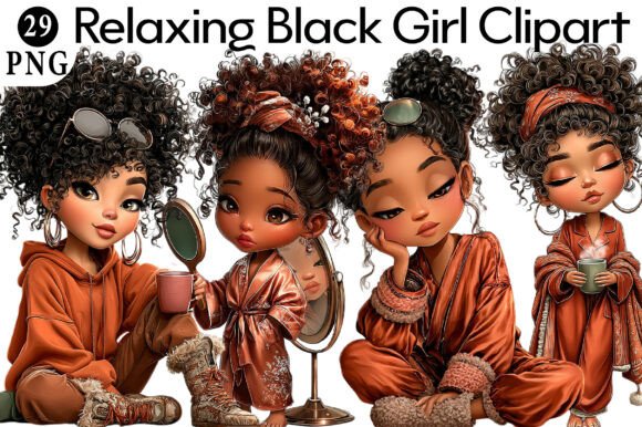 Download Relaxing Black Girl Clipart - Relaxing Collection