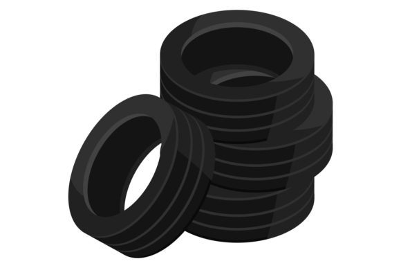 Download Tyre Stack Icon. Isometric Car Parts. Re - Tyre Collection