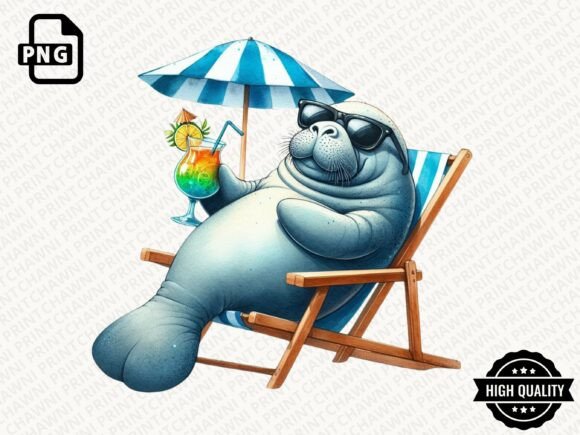 Download Animals Relaxing on Beach Clipart PNG - Relaxing Collection